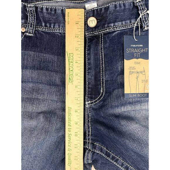 NEW Maurices Jeans Womens 22 Long Blue Ellie Straight Fit Slim Boot Stretch - Picture 5 of 10